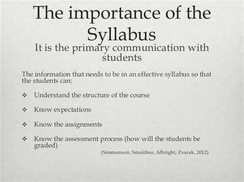 what is the importance of a syllabus in teaching