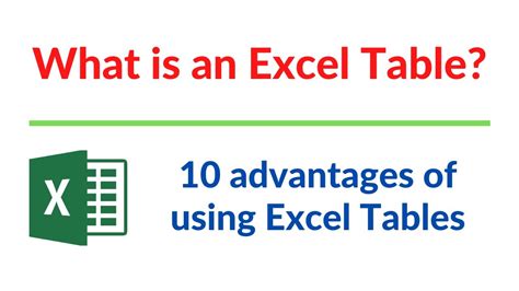 what is the main advantage of using tables in excel
