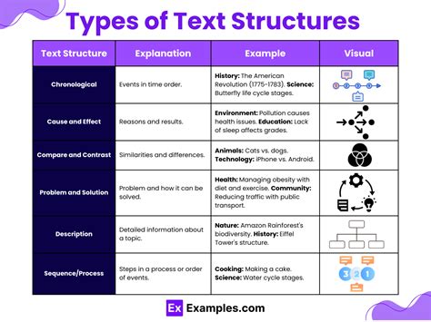 what is the main focus of the description text structure