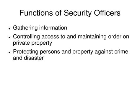 what is the main function of a security officer