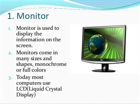 what is the main function of the monitor