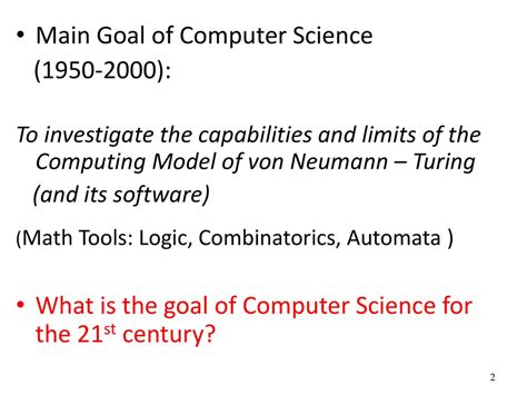 what is the main goal of computer science