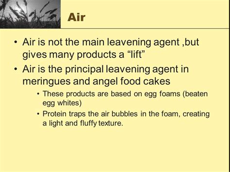 what is the main leavening agent in egg foam cakes