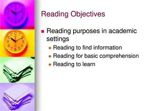 what is the main objective of reading