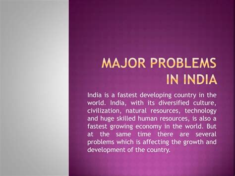 what is the main problems in india