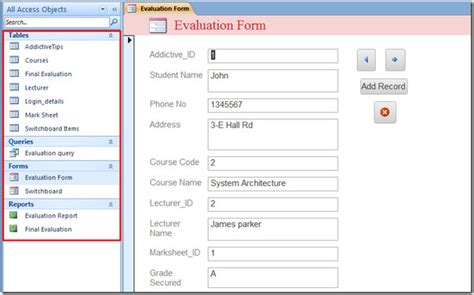what is the main purpose of using form in access database