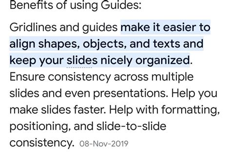what is the main purpose of using guides in powerpoint cfi