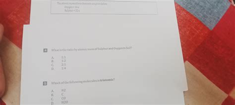 what is the mass of oxygen and sulphur atom