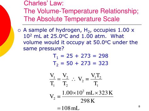 what is the mathematical equation between temperature and volume