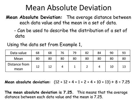 what is the mean absolute deviation in data set