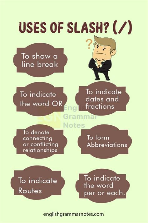 what is the meaning of a slash in a sentence