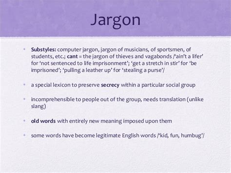 what is the meaning of jargon and examples