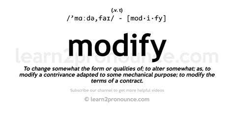 what is the meaning of modify