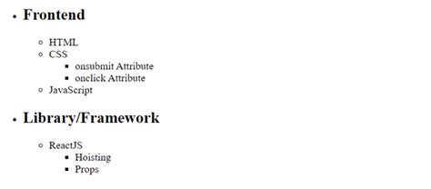 what is the meaning of nested list in html