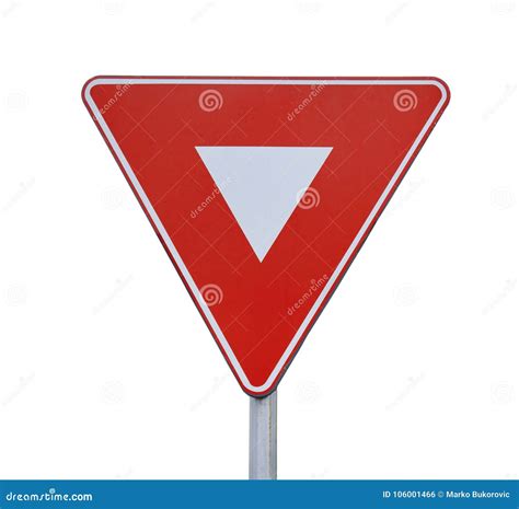 what is the meaning of triangle traffic sign with red border color