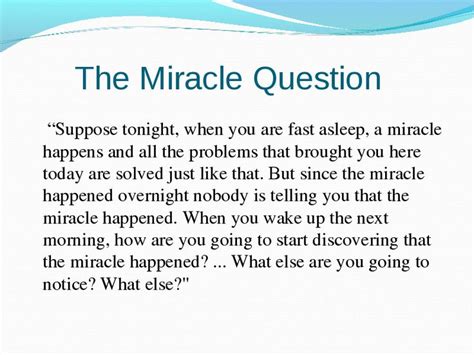 what is the miracle question technique
