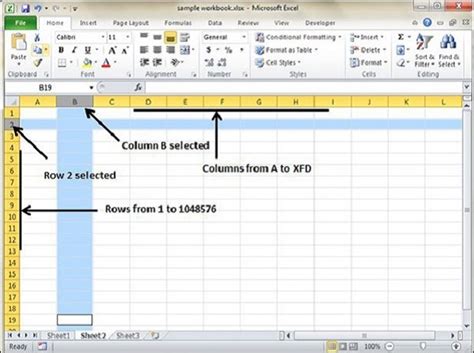 what is the name of last column in excel 2010