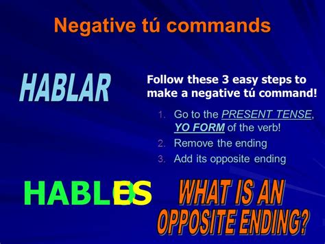 what is the negative tu command for hablar