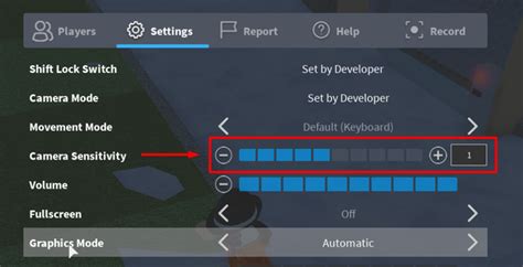 what is the normal roblox camera sensitivity
