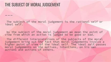 what is the object of moral judgement