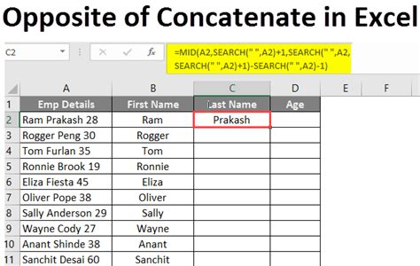 what is the opposite function of concatenate in excel