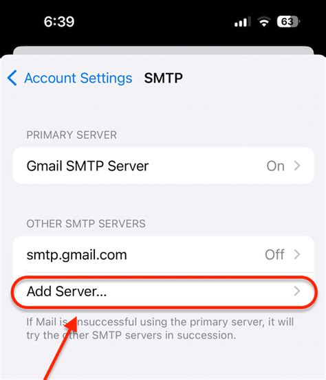 what is the outgoing mail server for gmail on iphone