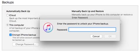 what is the password to unlock iphone backup