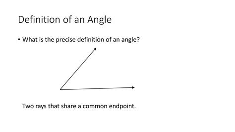what is the precise definition of an angle