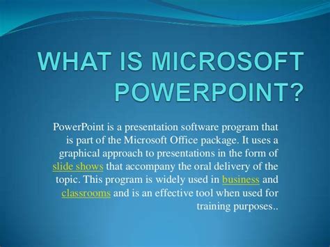 what is the primary function of ms powerpoint