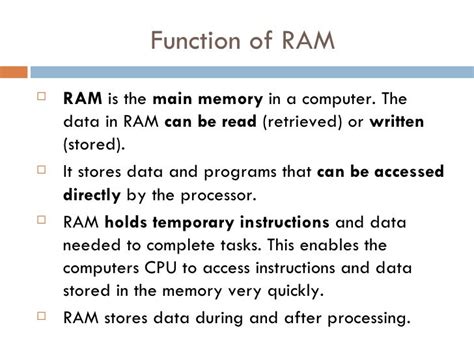 what is the primary function of ram in computer system
