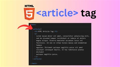 what is the primary purpose of the article element in html
