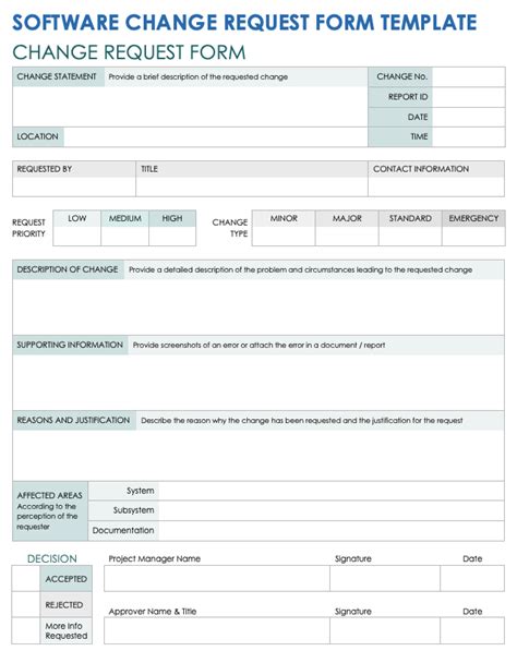 what is the purpose of a change request form