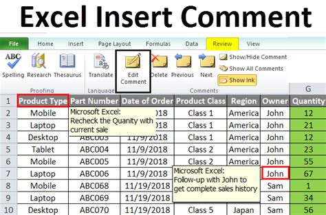what is the purpose of adding comments in spreadsheet class 10