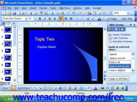 what is the purpose of animation schemes in ms powerpoint