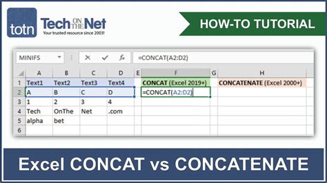 what is the purpose of concat function in excel
