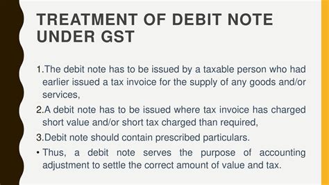 what is the purpose of debit note under gst