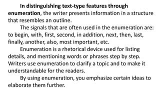 what is the purpose of enumeration text type