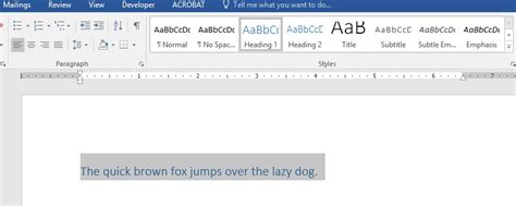 what is the purpose of heading styles in ms word