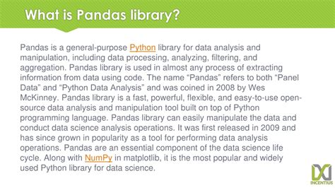 what is the purpose of pandas library
