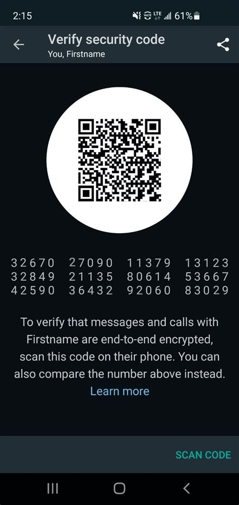 what is the purpose of security code in whatsapp