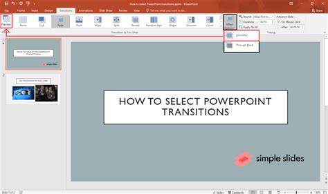 what is the purpose of slide transition feature in powerpoint