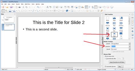 what is the purpose of slide transition in libreoffice impress