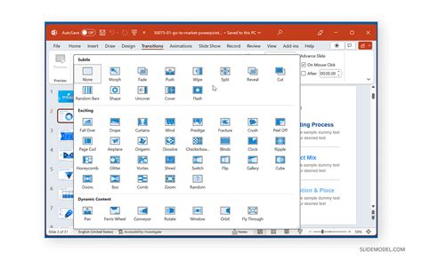 what is the purpose of slide transition in presentation software