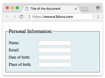what is the purpose of the fieldset tag in html form