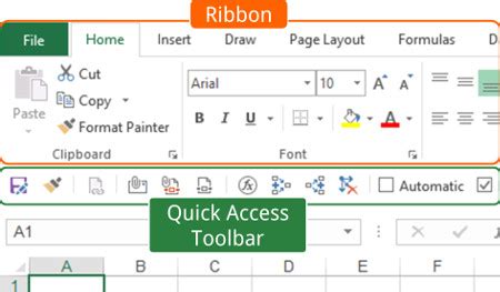 what is the purpose of the quick access toolbar in excel 2016
