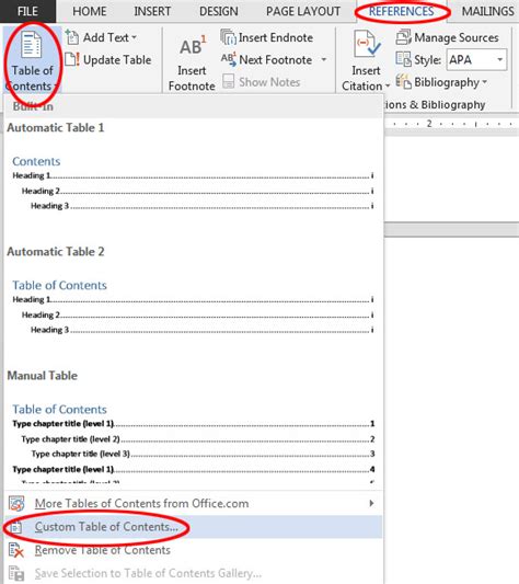 what is the purpose of using auto table of contents feature in ms word