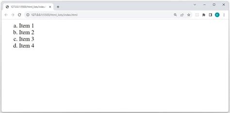 what is the purpose of using the type attribute in list