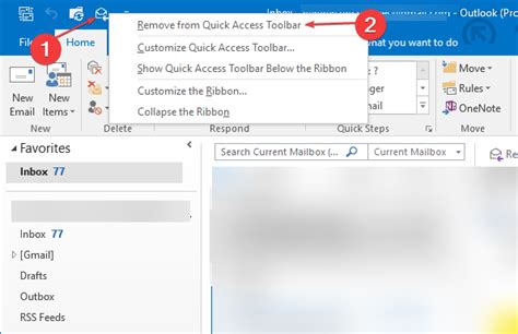 what is the quick access toolbar in outlook