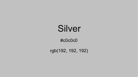 what is the rgb code for silver