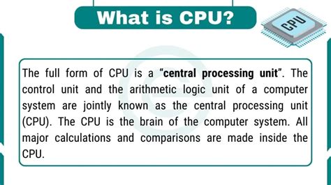what is the role of cpu in computer short answer